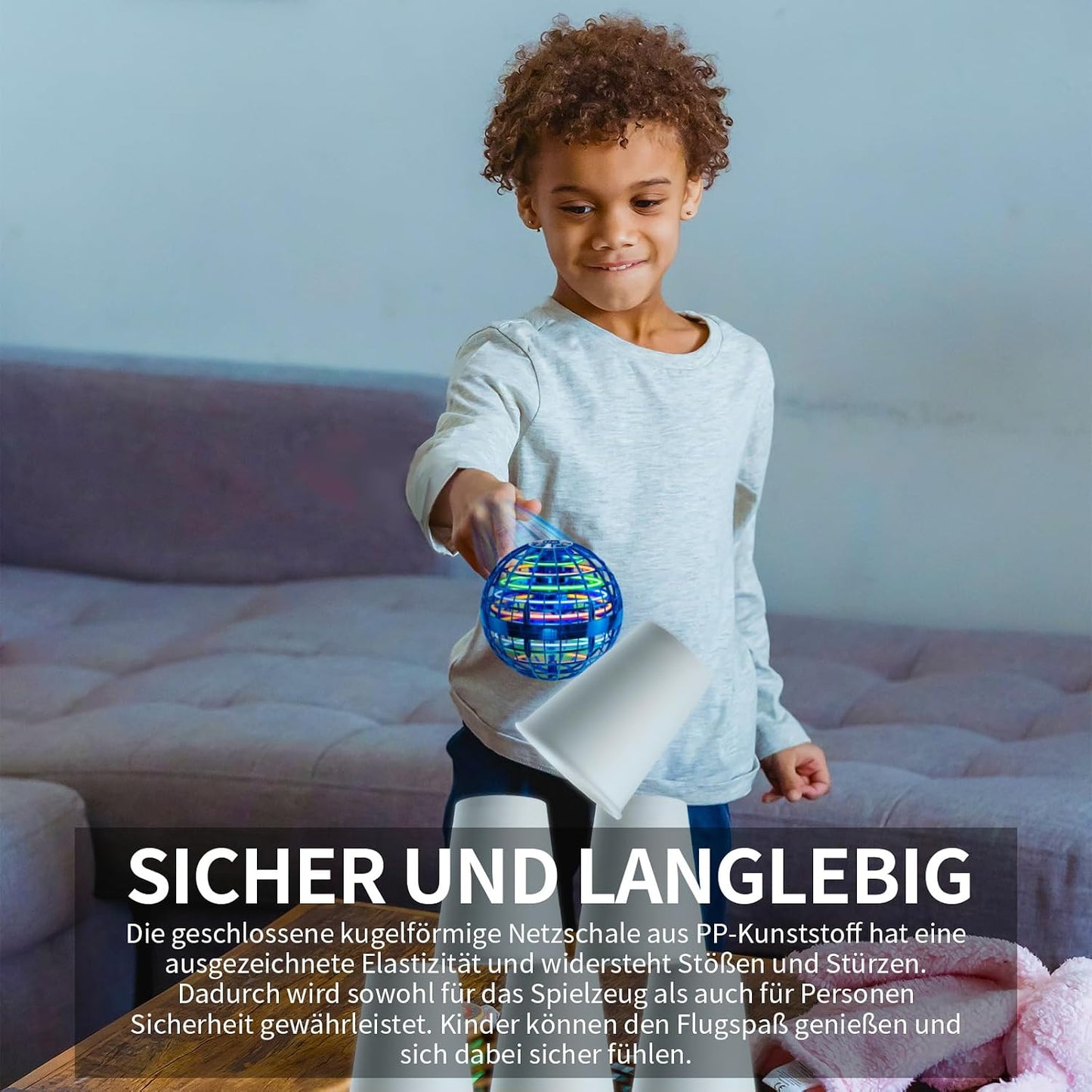 Ivtivfu Fliegender Ball Spielzeug (Blau, Verbessert): LED Hover Orb, Boomerang Ball, Flying Toys für Mädchen und Junge, Geschenk für Kinder ab 6, 7, 8, 9, 10, 11, 12 Jahre