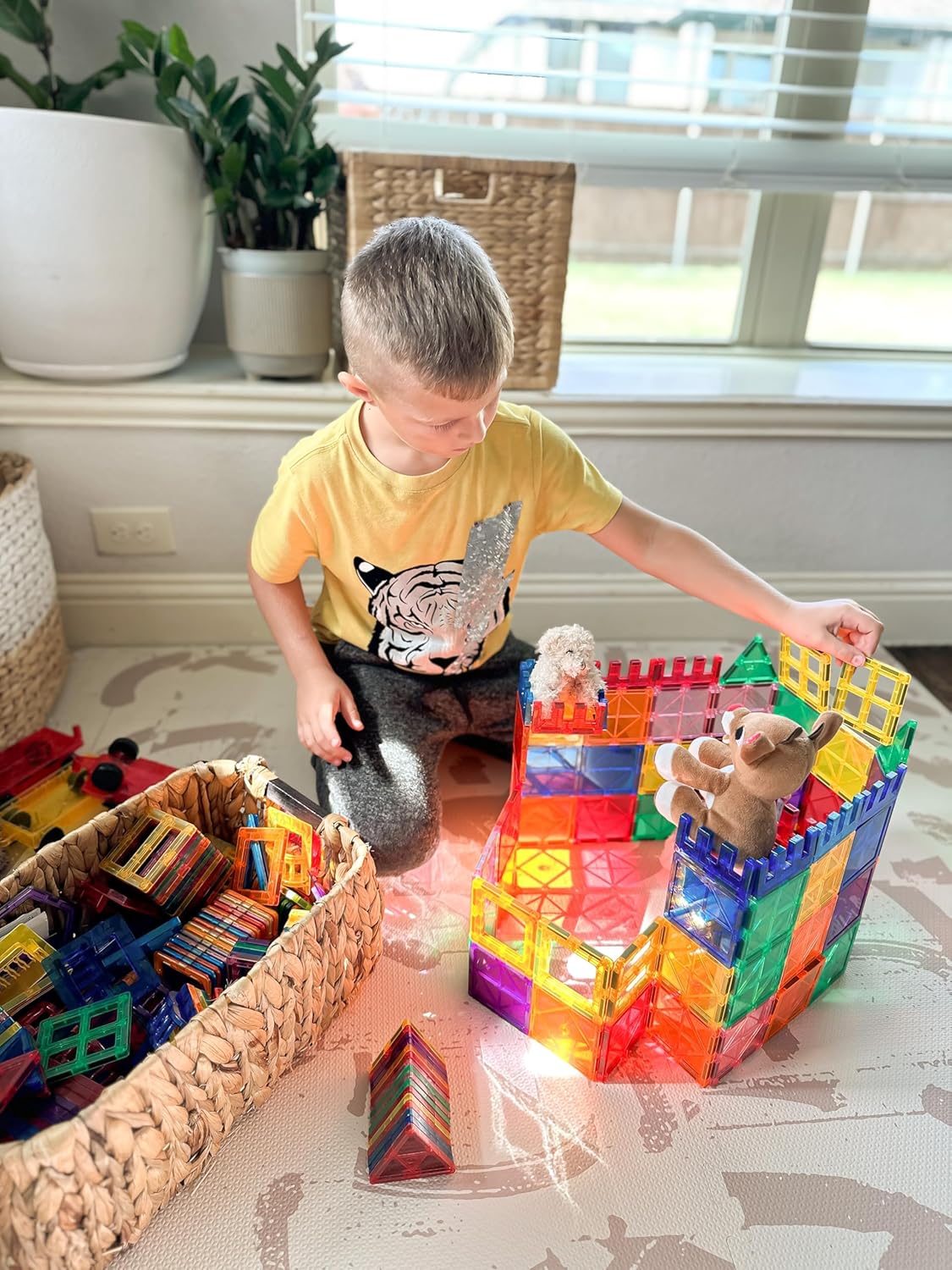 60magnetische Bausteine,Kinderspielzeug,STEM-Magnetblöcke,sensorisches Spielzeug, Kinderspiele, Magnet-Bauspielzeug für 3+ Jahre alte Jungen und Mädchen,Vorschul-, Kindergarten- und Kleinkindspielzeug