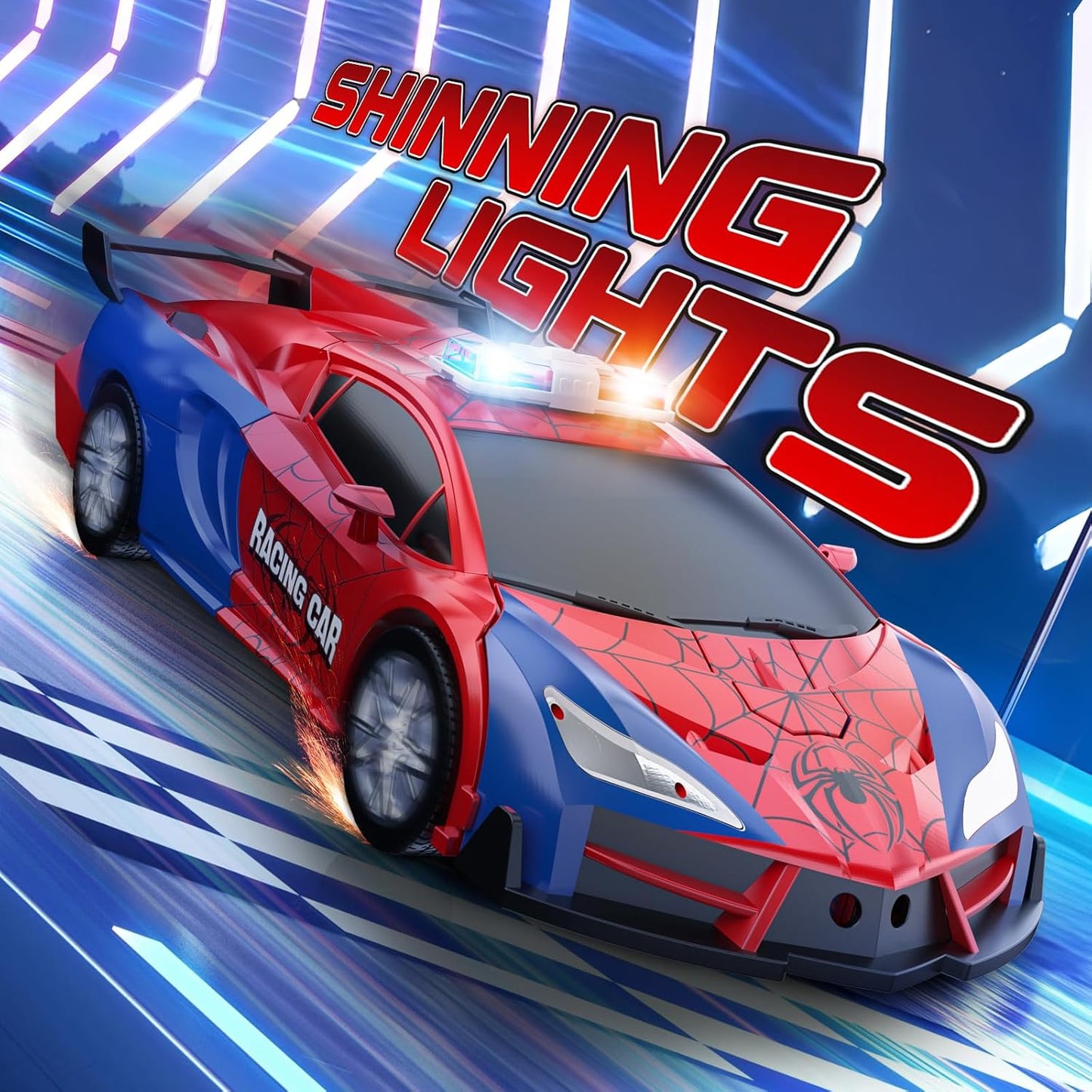 Spider Transform Ferngesteuertes Auto - 2.4GHz RC Spielzeug ab 3 4 5 6 7 8+ Jahre Junge Mädchen, 1:18 Roboter RC Auto mit One-Key Transformation & 360° Drehung, Kinder Weihnachten Geburtstag Geschenke